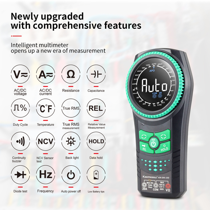 Knobb Rotation Meter Kaemeasu 10D Smart Rotary Knob Multimeter Voltage Meters Detector ...