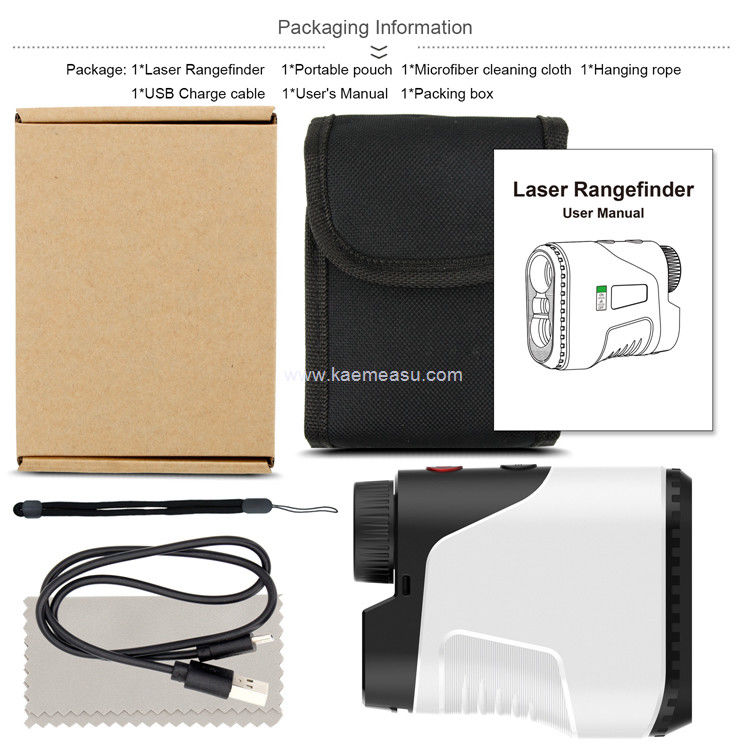 kaemeasu Laser Rangefinder Golfing Hunting Shooting Handheld Range Finder USB Charge Distance Meter D450