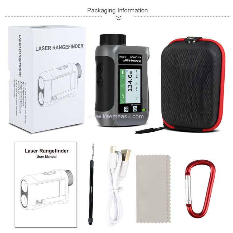 kaemeasu Voice Broadcast Golf Rangefinder Laser Range Finder Telescope With LCD Touch Screen J600