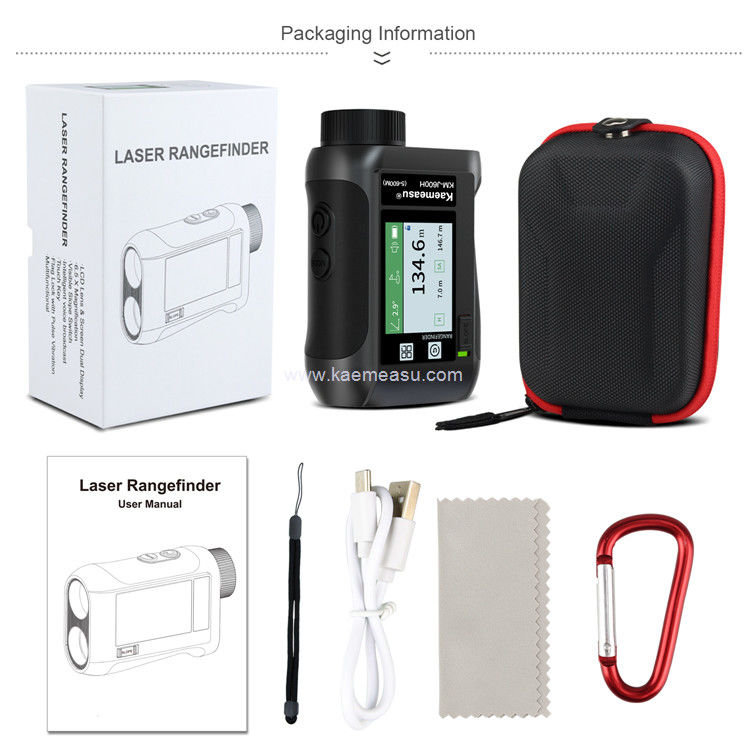 kaemeasu Voice Broadcast Golf Rangefinder Laser Range Finder Telescope With LCD Touch Screen J600