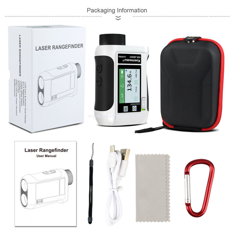kaemeasu Rechargeable Laser Rangefinder Voice Golf Range Finder LCD Display Telescope With Side Screen J1200