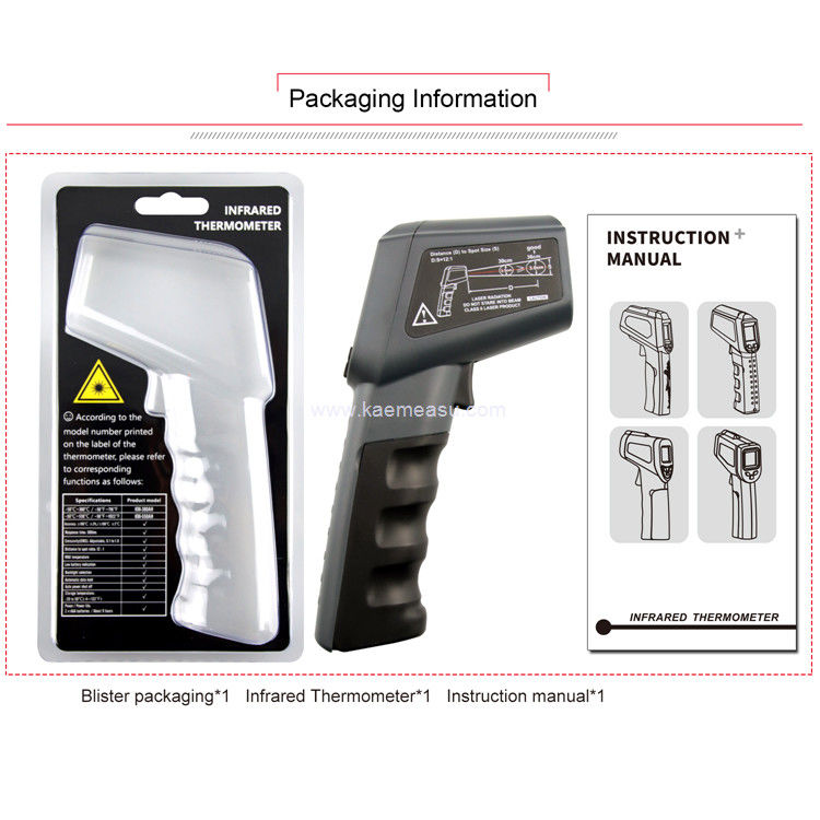 Kaemeasu Color Display High Heat Infrared Thermometer With Laser Targeting