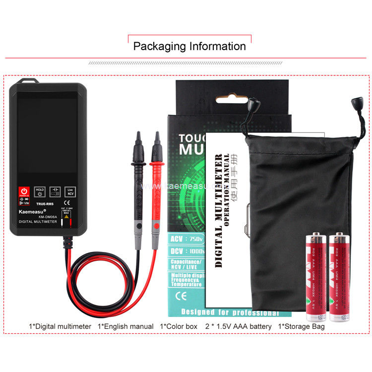 Kaemeasu EBTN Display Touch Screen Digital Multimeter 6000 Counts Multimetro Voltage Detector