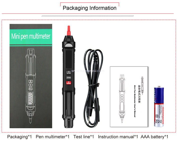 Kaemeasu 6000 Counts Display Pen Type Digital Multimeter With Voltage Detector