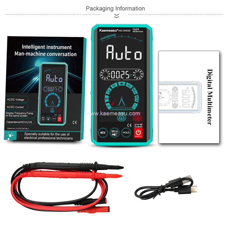 Kaemeasu 08S Voice Broadcast Multimeter Tester Electrician Voltmeter NCV Ture RMS Voltage Tester