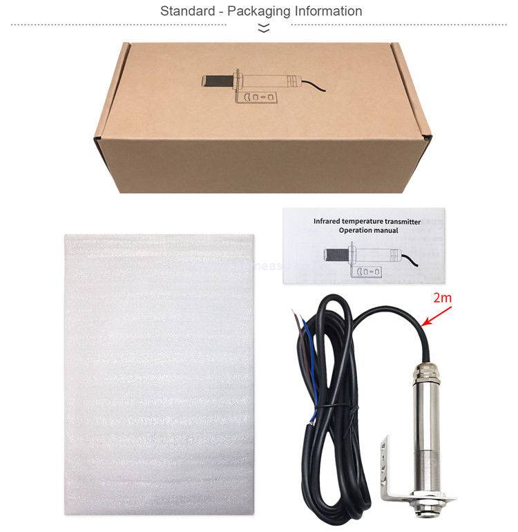 kaemeasu 304 Stainless Steel Infrared Temperature Sensor Non Contact Industrial Temperature Monitoring -20~300℃