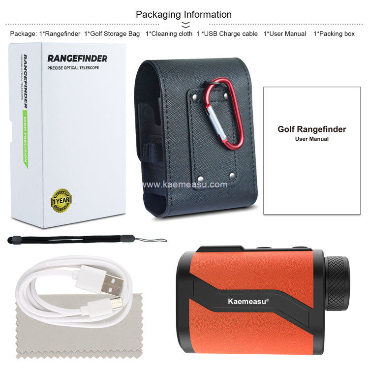 kaemeasu Golf Rangefinder 6.5X Aluminum Leather Shell Laser Range Finder with Flagpole Lock Magnet Function MAL600