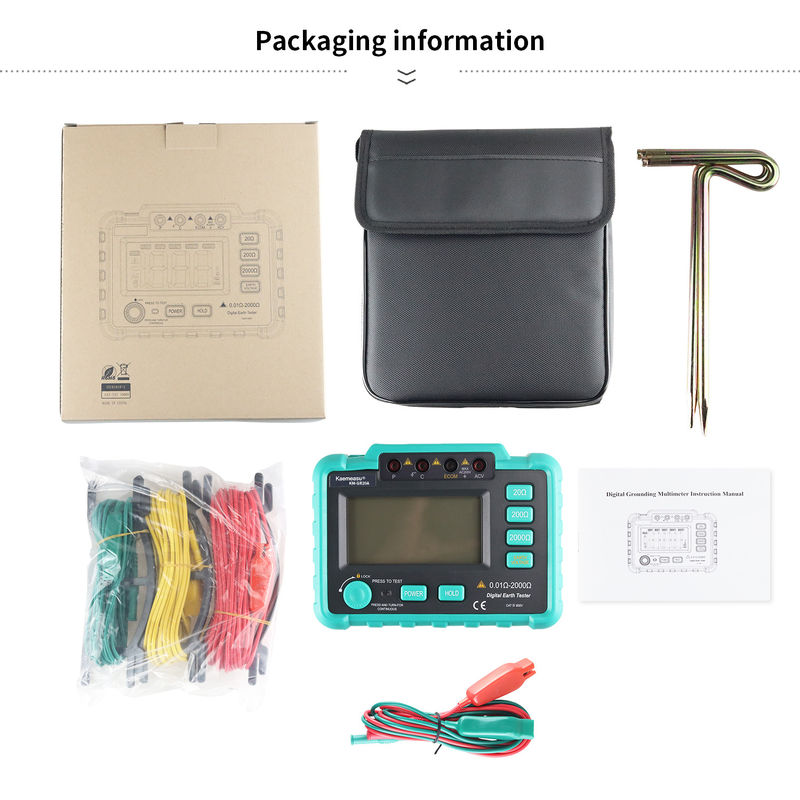 kaemesau AC 200V Grounding Resistance Tester Megohmmeter Measuring Circuit Resistance Tester Earth Resistance Tester GR20A