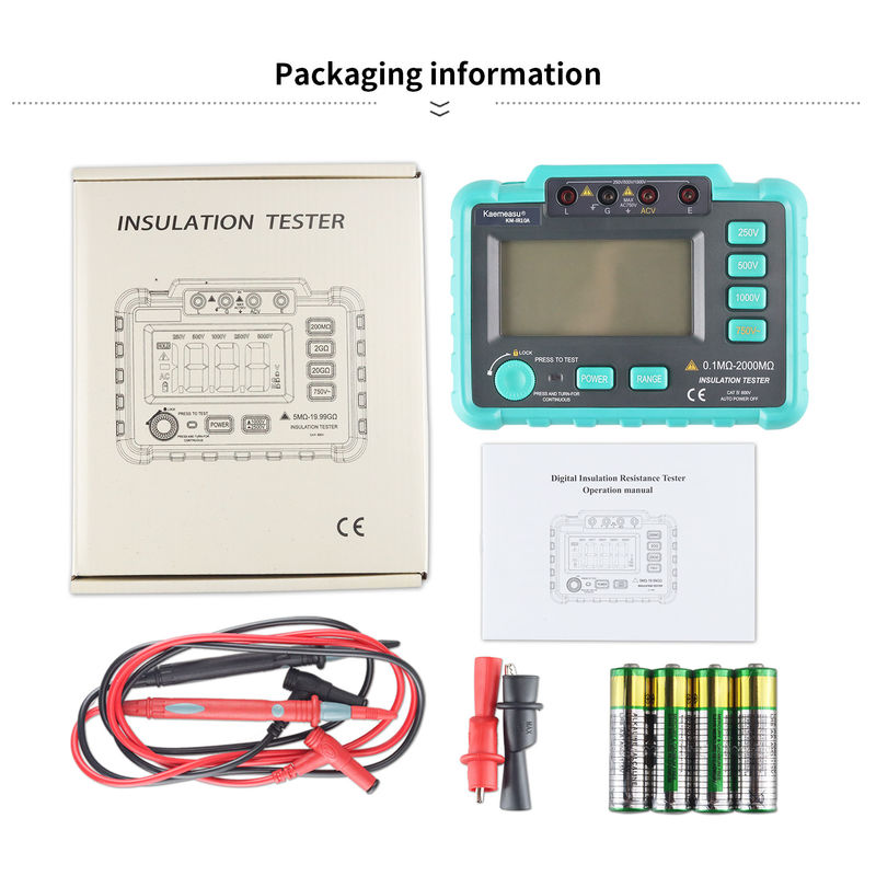 kaemesau 1999 Count Display Insulation Resistance Tester 250V 500 V 1000 V Overload Protection Digital Insulation Resistance Tester IR10A