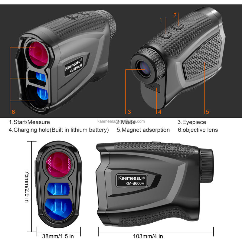 Hot selling laser rangefinder with flagpole locking vibration golf rangefinder hunting handheld laser rangefinder