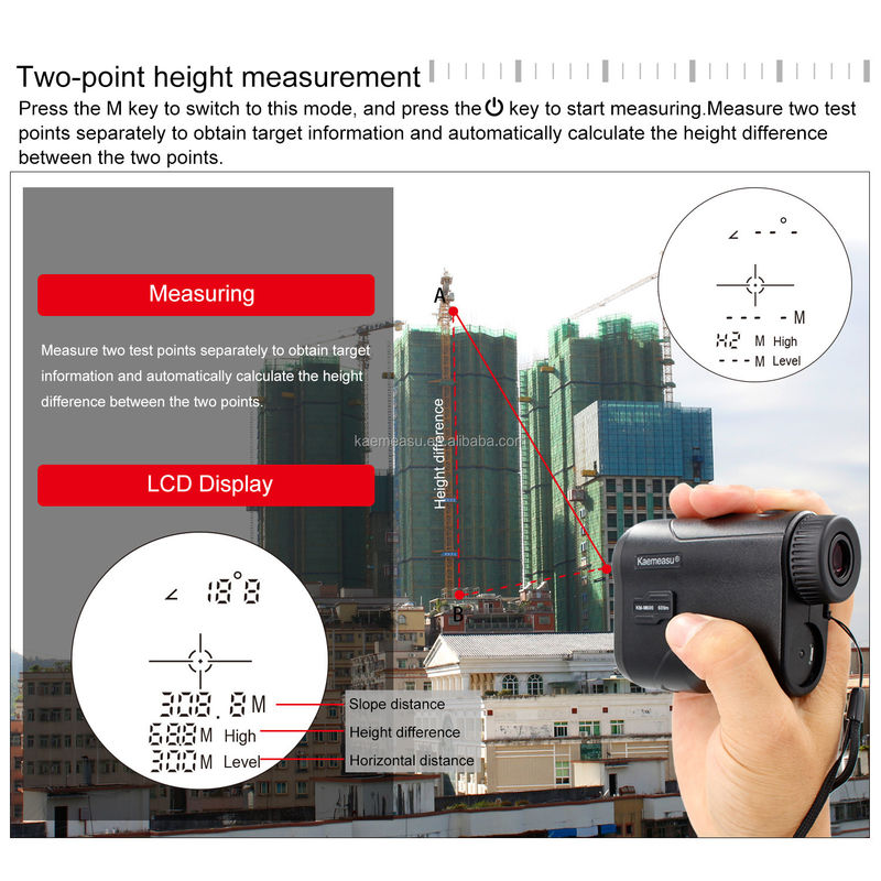Telescope Laser Rangefinder Portable USB Charging Laser Distance Meter Monocular Golf Hunting Range Finder 600M/656Yd