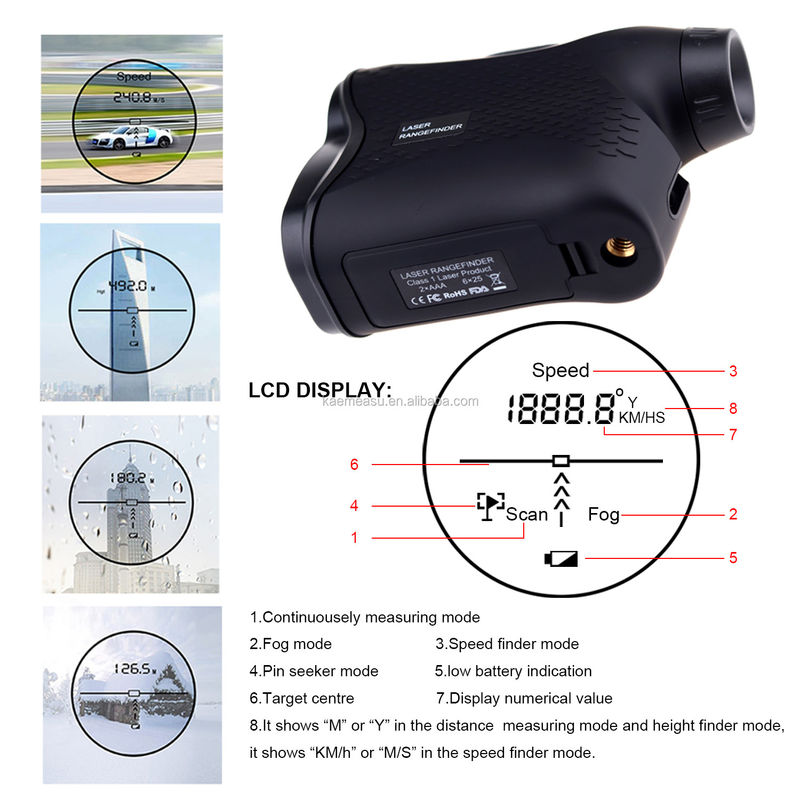Multifunction Golf Hunting Handheld digital Laser Rangefinder Outdoor Adventure Telescope Laser Distance Meter 600m 900m 1200m 1