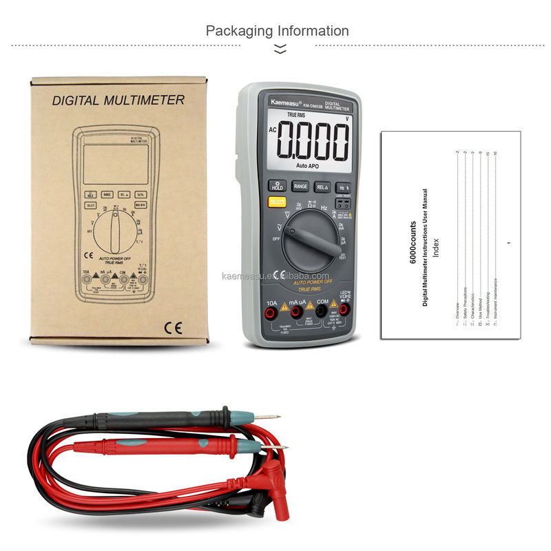 03B Professional Digital Multimeters DC AC Voltage Current Resistance True RMS LED Diode Test Auto Range Universal Meter