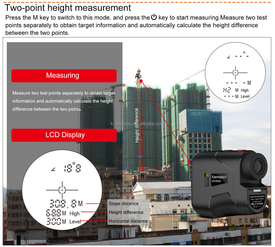 1000m Hunting Range Finder Speed Measuring Slope Scope Laser Distance Meter Telescope Laser Rangefinders
