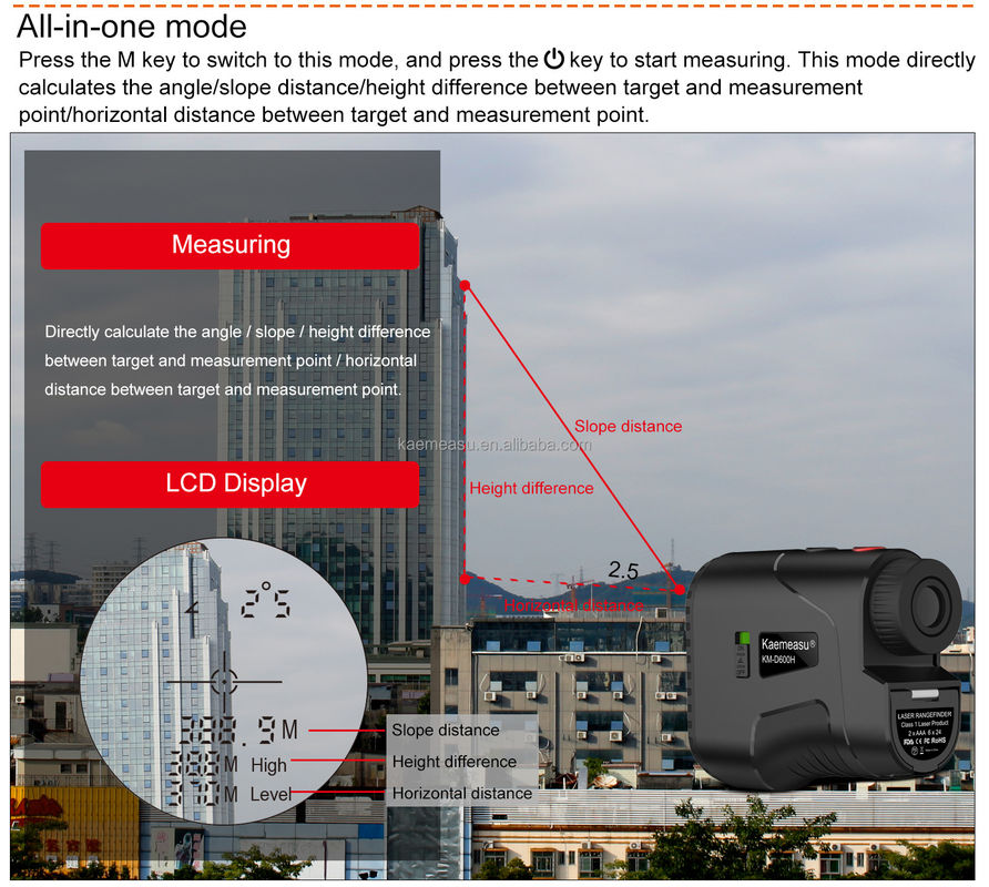 1000m Hunting Range Finder Speed Measuring Slope Scope Laser Distance Meter Telescope Laser Rangefinders