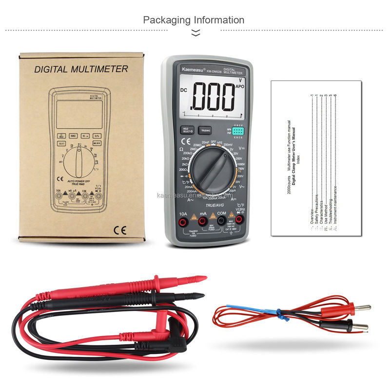 Smart Multimeter AC Voltage Tester for Measuring Capacitance Range 20nF/200nF/2uF/20uF/200uF/2000uF and Max. AC Current 10A