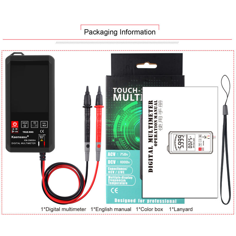 Color Display Touch Screen Multimeters 6000 Count Professional Digital Multimeter Smart Multimeter