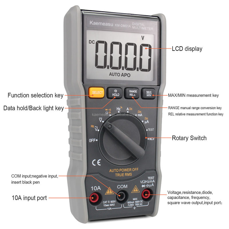 Auto range Mini Multi Tester 6000 Counts Anti-burn DC/AC NCV Square-wave output Electronic Smart Digital Multimeters