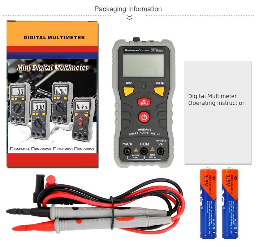 Pocket Digital Multimeter DC/AC Multifunctional High Precision Capacitance Ncv Ohm Hz Tester Auto Range Digital Multimeter
