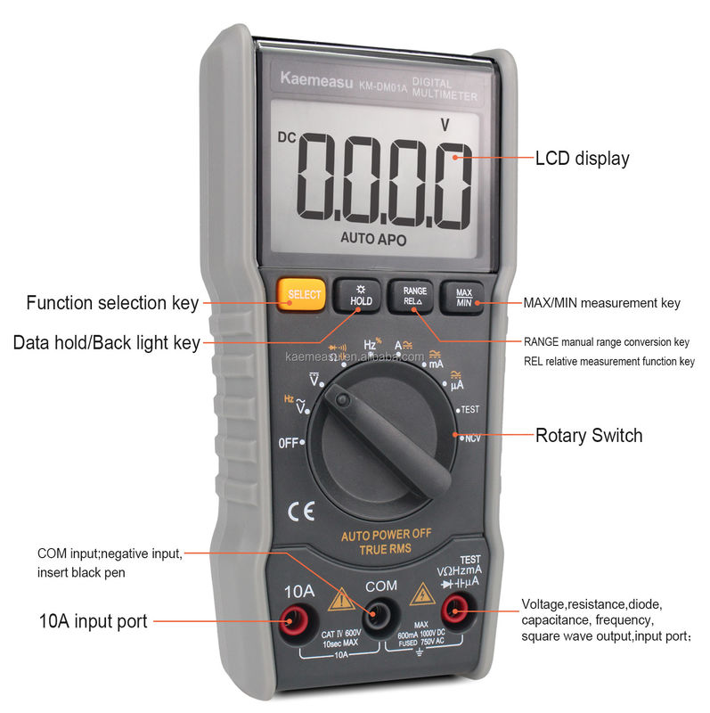 6000 Counts DC/AC Capacitance Resistance NCV T-RMS  Live Wire/Naught wire Measurement Digital Multimeter