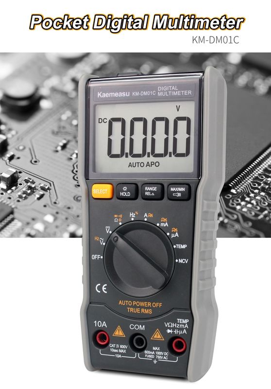 Anti Burn Electric Multimeter True-rms Ncv Ohm Hz Tester  Smart Digital Multimeters With Temperature Probe