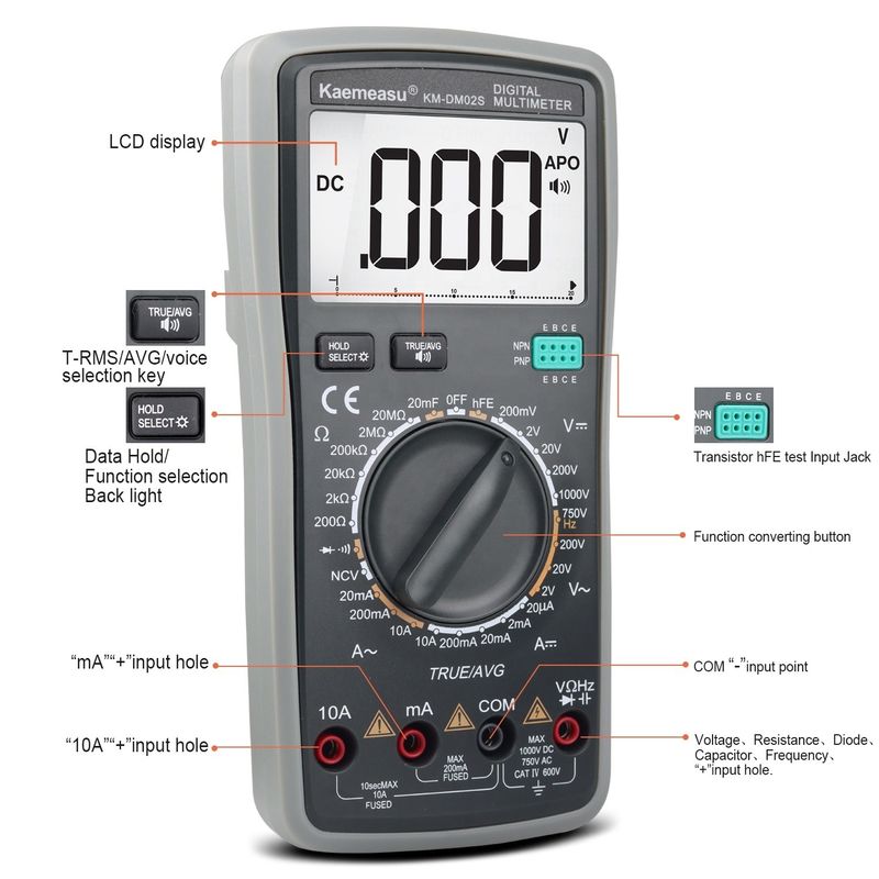 Intelligent Voice Multitester Auto Range Multifunction Laboratory Equipment Resistor Tester Digital Multimeter