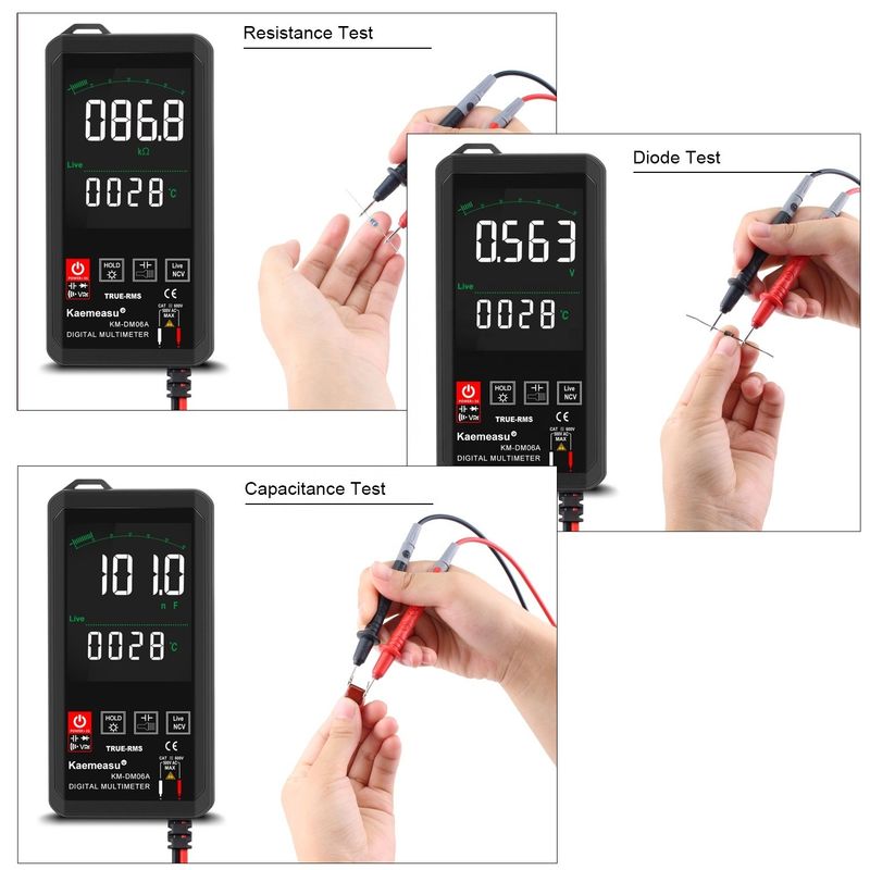 Kaemeasu Pocket Electronic Repair Tools Mini Touch Digital Multimeter 6000 count Color Big screen Mini Touch Digital Multimeter