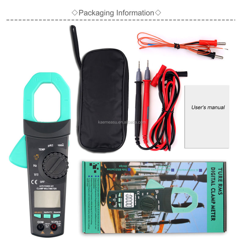 903 Clamp Meter 6000 Counts Auto Rnage Multimeter AC DC Voltage Tester Continuity Buzzer 1000v Multimeters