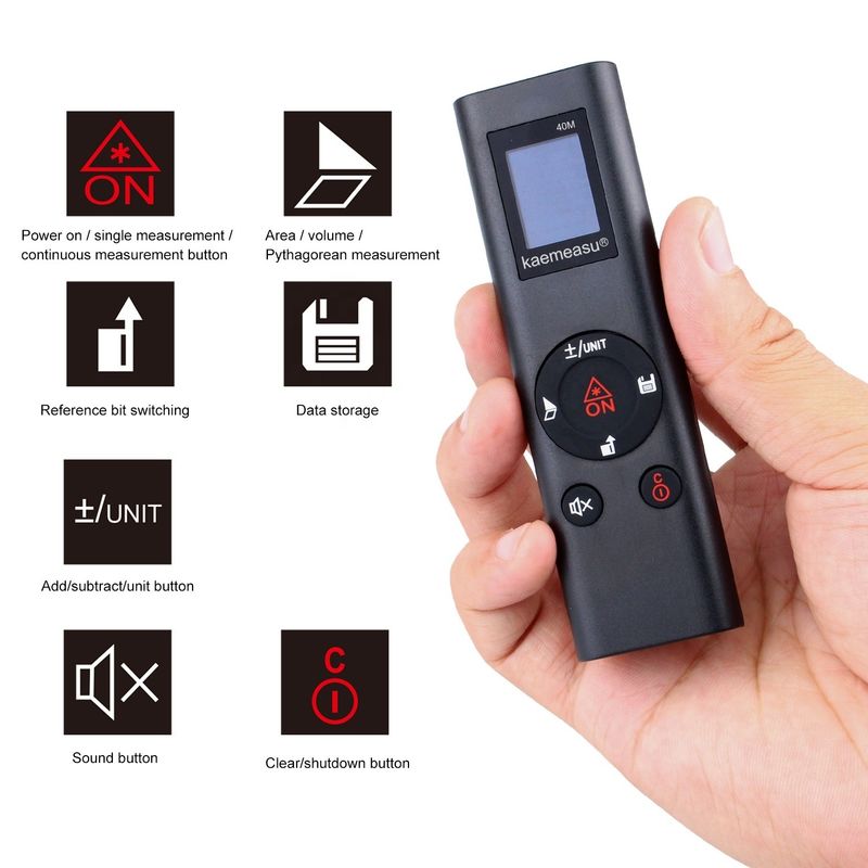 40m Mini Handheld USB Rechargeable Laser Distance Meter High Precision Infrared Electronic Ruler Laser Range Finder