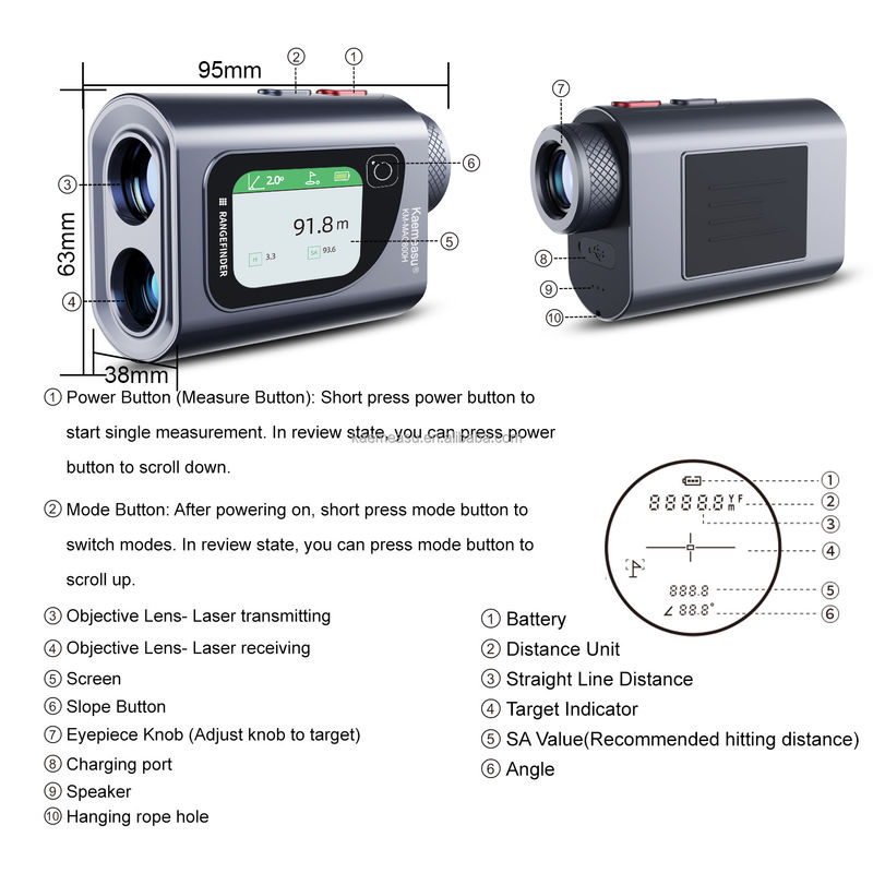 800m Industrial Laser Meter  Digital Tape Measure  Wireless  Construction Golf Hunting Rangefinder Hunting Distance