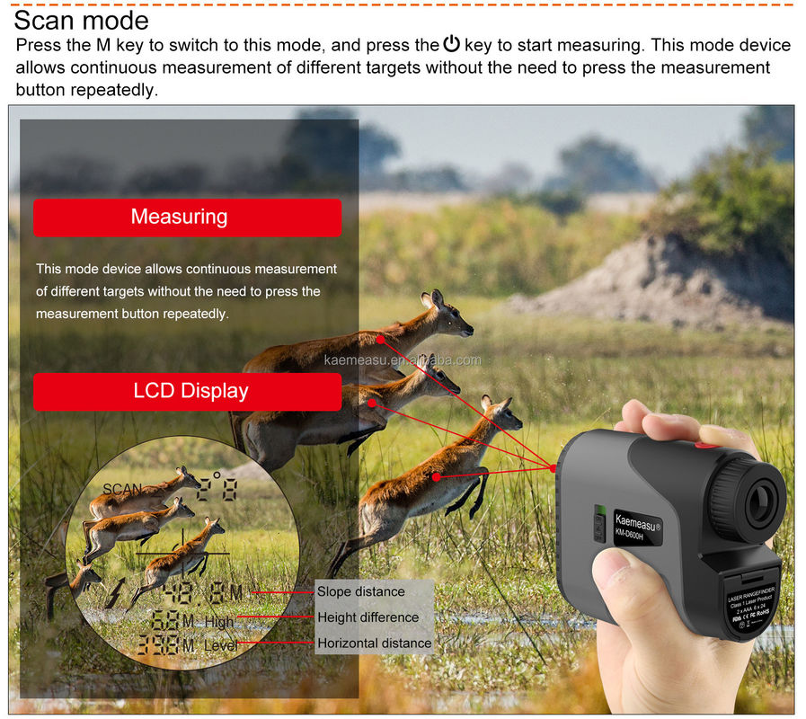 D Model Laser Range Finder Distance Meter Combo Golf Hunting Surveying Engineering Accurate Power Supply 1.5V*2*AAA Battery