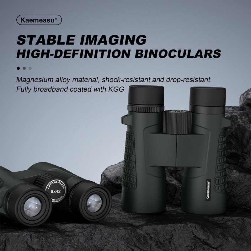 Kaemeasu C Model Green Color 10x42 HD Waterproof Binoculars for Adults, Binoculars for Bird Watching and Hiking, Optics with BAK4 Prism, Shockproof Magnesium Alloy Body, Clear and Bright Vision